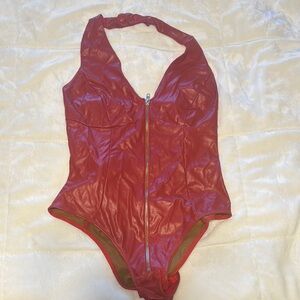 Red Kids One Piece Swimsuit